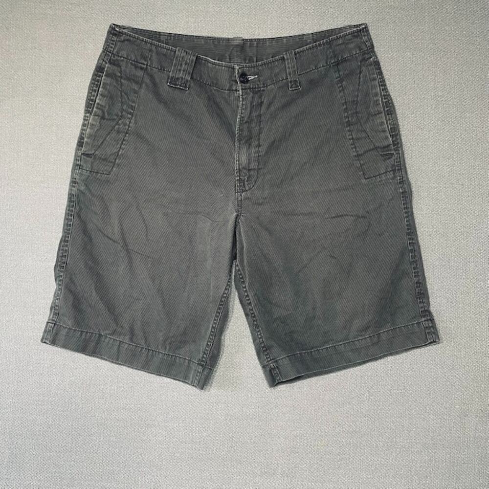 Lucky Brand Chino Shorts Mens 36 Grey Flat Front Cotton Twill 36x13 Casual Baggy